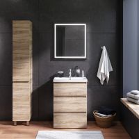 Комплект мебели для ванной AM.PM Gem S 60 BK91GC Светлый дуб со смесителем для раковины и аксессуарами — фото 1, Комплекты мебели для ванной