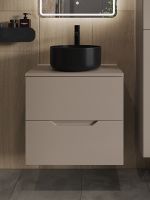 Тумба с раковиной Orange Line 60 Li-60TuLMDF+B07-345B подвесная Латте матовый — фото 3, Мебель для ванной