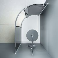 Душевой уголок AM.PM Like Solo Slide 120x80 W83UG-302U120CG профиль Хром глянцевый стекло тонированное — фото 5, Асимметричные душевые уголки