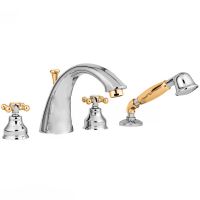 Смеситель на борт ванны Migliore Lady 18837 Хром Золото — фото 1, Смесители на борт ванны