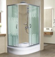 Душевой уголок Мономах ДУ 90x70 МЗ 10000005878 профиль Хром матовый стекло прозрачное с рисунком — фото 2, Душевые уголки