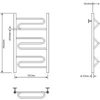 Водяной полотенцесушитель Aquanet Paolo 80x50 266733 Хром — фото 2, Водяные полотенцесушители