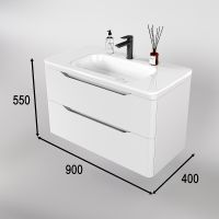 Товар: Тумба под раковину Style Line Марелла 90 Люкс Plus СС-00002413 подвесная Белый матовый антискрейтч - фото 7 Тумба под раковину Style Line Марелла 90 Люкс Plus СС-00002413 подвесная Белый матовый антискрейтч — фото 7, Мебель для ванной