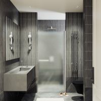 Душевая дверь Maybah Glass MGD-458-5 800x1980 на монопетле Хром матовый стекло сатиновое — фото 2, Душевые двери в нишу