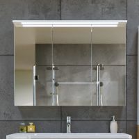 Зеркальный шкаф Бриклаер Кристалл 95 4627125416002 с подсветкой Белый — фото 1, Зеркальные шкафы в ванную