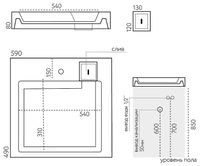 Раковина Marmo Bagno Дельта 60 MB-DL60-50 на стиральную машину Белая — фото 4, Раковины