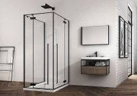 Душевой уголок Abber Eins 90х90 AG06099B профиль Черный стекло прозрачное — фото 2, Квадратные душевые уголки