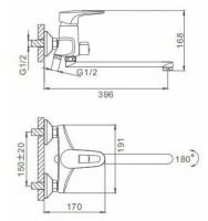Смеситель для ванны Frap H68 F2268 универсальный Хром — фото 2, Смеситель для ванны