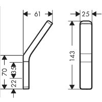 Крючок Axor Universal Accessories 42801340 Черный матовый — фото 5, Крючки для полотенец