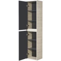 Шкаф пенал Aquaton Лофт Урбан 37 1A248103LQX60 подвесной Серый графит Дуб орегон — фото 2, Мебель для ванной