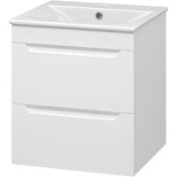 Тумба с раковиной Misty Бриз 50 УТ000023901 подвесная Белая матовая — фото 1, Мебель для ванной