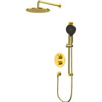 Душевая система Whitecross Y gold YSET09TOPGL с термостатом Золото — фото 1, Душевое оборудование. Душевая программа