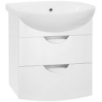 Тумба под раковину Style Line Жасмин 2 55 Люкс Plus подвесная Белый глянец — фото 1, Мебель для ванной