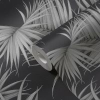 Обои Livingwalls Michalsky 3 36505-3 Винил на флизелине (0,53*10,05) Серый/Черный, Листья — фото 3, Обои для стен