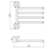 Полотенцедержатель Ростовская Мануфактура Сантехники A1026 поворотный Хром — фото 7, Полотенцедержатели