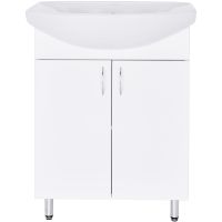 Тумба с раковиной Orange Лайт 60 LA-60TUW+GR Белый глянец — фото 7, Тумбы с раковиной