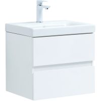 Тумба под раковину Aquanet Беркли 50 подвесная Белый глянец арт-302347 — фото 1, Тумбы под раковину