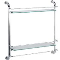 Стеклянная полка WasserKRAFT K-2022 Хром — фото 1, Полки для ванной и душа