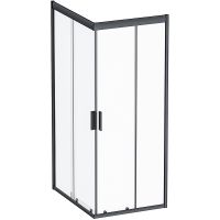 Комплект душевого уголка с душевой системой и аксессуарами AM.PM Gem S 100x80 WK93EQ профиль Черный матовый стекло прозрачное — фото 6, Прямоугольные душевые уголки