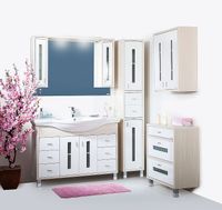 Подвесной шкаф Бриклаер Бали 60 4627125412165 Светлая лиственница Белый глянцевый — фото 3, Мебель для ванной