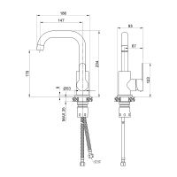 Смеситель для раковины WesnaArt Eko EKO05-250 Сатин — фото 3, Смесители для раковины