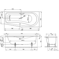Стальная ванна Bette Luna 170x75 2750-000 PLUS с шумоизоляцией и антигрязевым покрытием — фото 4, Ванны