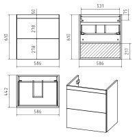 Тумба с раковиной Misty Атлантик 60 УТ000011690 подвесная Белая — фото 6, Мебель для ванной
