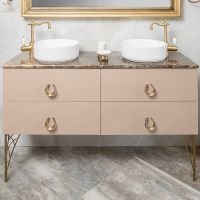 Тумба под раковину Boheme Armadi Art NeoArt 140 831-140-CP подвесной Капучино — фото 1, Мебель для ванной