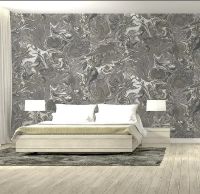 Обои Wiganford by Solo Crystal AK20101 Винил на флизелине (1,06*10,05) Серый, Мрамор — фото 2, Обои для стен