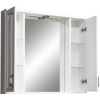 Зеркало со шкафом Stella Polar Кармела 90 SP-00000186 Ольха белая — фото 3, Зеркальные шкафы в ванную