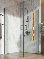 Товар: Душевой уголок Orange E04-100TB 100x100 профиль Черный стекло прозрачное - фото 3 Душевой уголок Orange E04-100TB 100x100 профиль Черный стекло прозрачное — фото 3, Квадратные душевые уголки