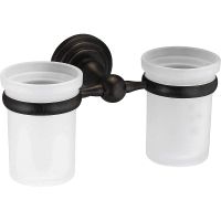 Стакан для зубных щеток WasserKRAFT Isar K-7328D двойной Темная бронза — фото 1, Мыльницы