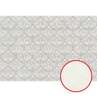 Фреска Ortograf Splendo 31740 Фактура флок FLK Флизелин (4*2,7) Белый/Серый, Дамаск — фото 1, Фрески