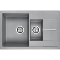 Кухонная мойка Paulmark Flugen 60/1,5 PM237850-GRM Серый металлик — фото 1, Кухонные мойки