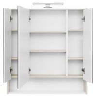 Зеркальный шкаф Aquaton Рико 80 1A215302RIB90 Белый Ясень фабрик — фото 4, Зеркальные шкафы в ванную