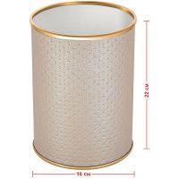 Ведро для мусора Geralis M-PLG-B Punto Бежевое, кант Золото, 3 л — фото 2, Мусорные ведра