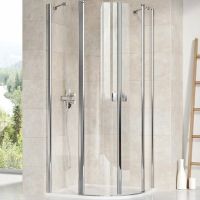 Душевой уголок Ravak Chrome CSKK4 90x90 3Q170C00Z1 профиль Хром стекло Transparent — фото 2, Душевые уголки четверть круга