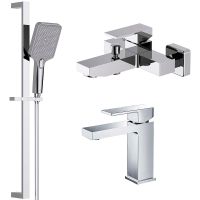 Комплект смесителей Aquatek Либра AQ1630CR Хром — фото 1, Готовые комплекты для ванной комнаты