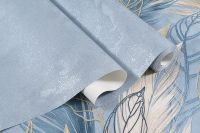 Обои Артекс Хлоя 10725-05 Винил на флизелине (1,06*10,05) Синий, Штукатурка — фото 2, Обои для стен