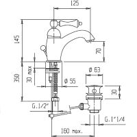 Смеситель для раковины Cezares Margot MARGOT-LSM1-03/24-Bi Золото 24 карат — фото 3, Смесители для раковины