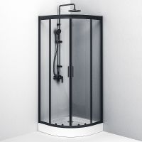 Товар: Душевой уголок AM.PM Gem 80х80 W90G-401-080BT профиль Черный матовый стекло прозрачное - фото 5 Душевой уголок AM.PM Gem 80х80 W90G-401-080BT профиль Черный матовый стекло прозрачное — фото 5, Душевые уголки четверть круга