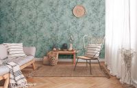 Обои AS Creation Sakura Винил на флизелине (1,06*10,05) Бирюзовый, Цветы/Деревья арт-37542-3 — фото 2, Обои для стен