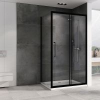 Товар: Душевой уголок Abber Schwarzer Diamant 120x50 AG30120BH-S50B профиль Черный стекло прозрачное - фото 1 Душевой уголок Abber Schwarzer Diamant 120x50 AG30120BH-S50B профиль Черный стекло прозрачное — фото 1, Прямоугольные душевые уголки