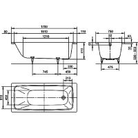 Стальная ванна Kaldewei Cayono 748 160х70 274800013001 с покрытием Easy-clean — фото 10, Стальные ванны