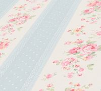 Обои AS Creation Maison Charme 39069-1 Винил на флизелине (0,53*10,05) Белый/Голубой/Розовый, Полоса/Цветы — фото 3, Обои для стен