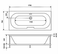 Акриловая ванна WellWant Arcadia 170x70 WWVS1211W без гидромассажа — фото 6, Акриловые ванны