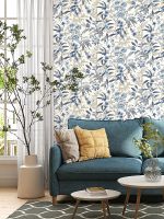 Обои RASCH Garden 869125 Винил на флизелине (0,53*10,05) Бежевый/Синий/Серый, Цветы — фото 4, Обои для стен