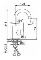 Товар: Смеситель для кухни Frap H48 F1348 Сатин - фото 11 Смеситель для кухни Frap H48 F1348 Сатин — фото 11, Смесители