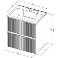 Тумба под раковину Aquanet Джейн 60 313300 подвесная Маренго — фото 15, Тумбы под раковину