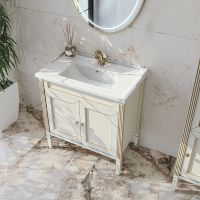 Тумба под раковину Caprigo Albion Promo 80 33312-В002 Бежевая матовая — фото 2, Мебель для ванной